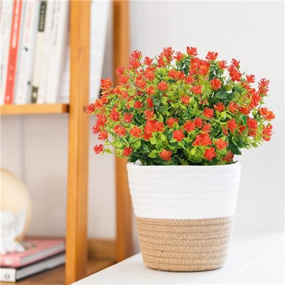 9 Bundles Artificial Flowers for Outdoors, Fake Plastic Plants UV Resistant - Picture 4 of 7